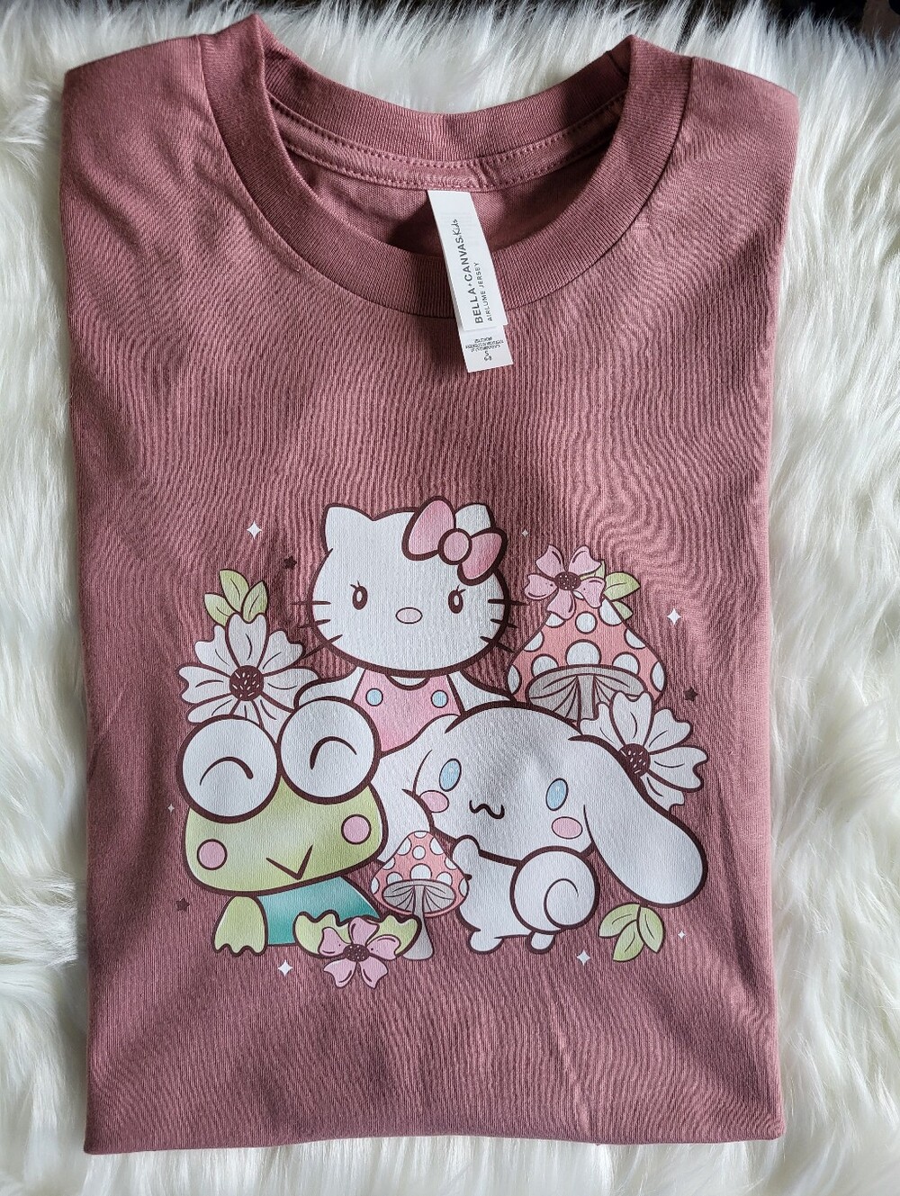 Hello Kitty Rose Pink Graphic Tee with Sanrio Characters